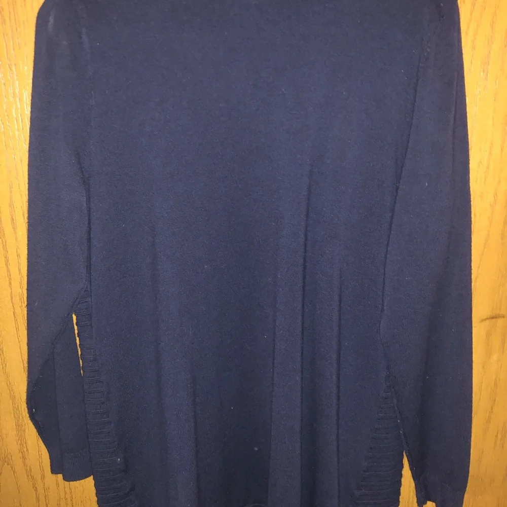 Christopher & Banks Navy Ribbed Cardigan - Picture 5 of 8
